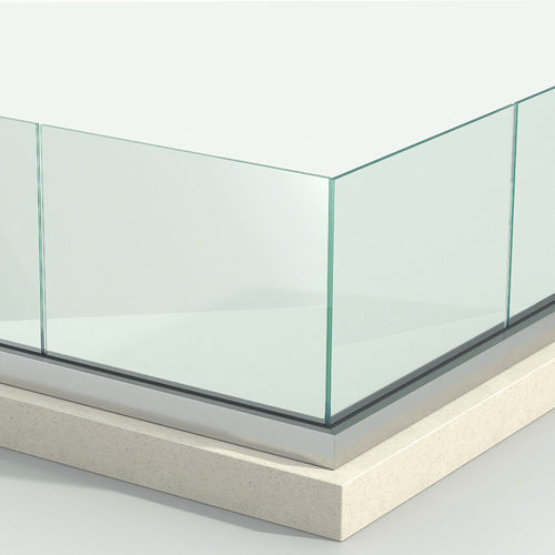 Rahmenloses Geländer - IRIS A4 - PESPA ALUMIN - Aluminium / Glasplatten / für Außenbereich