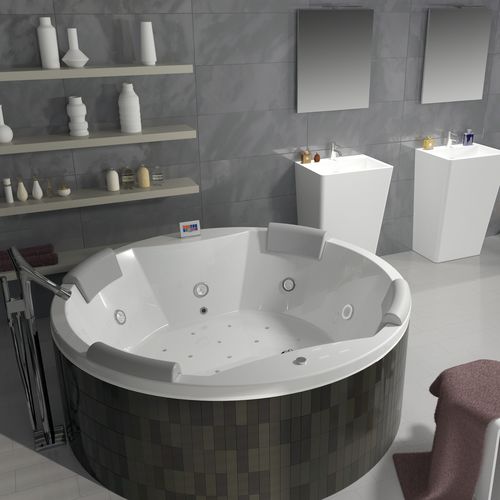 Runde Badewanne - CARMEN - RIHO - Acryl / doppelt / Massage
