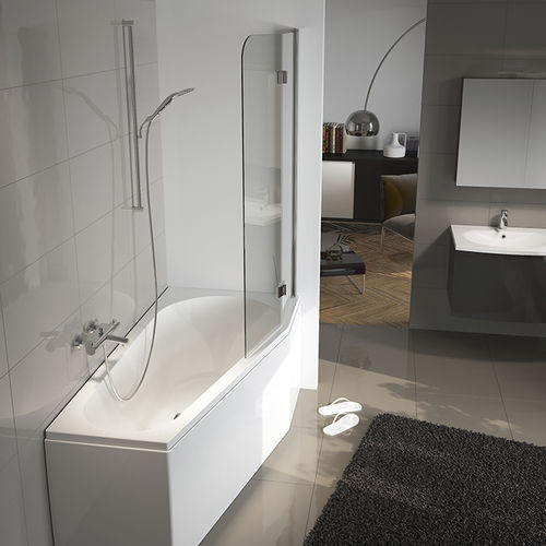 Faltbarer Badewannen-Duschwand - SCANDIC S500 - RIHO - Hartglas / teilgerahmt