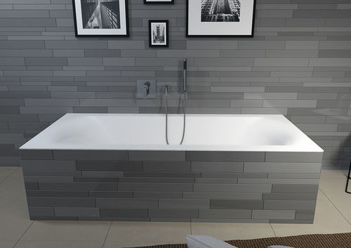 Einbau-Badewanne - LINARES VELVET WHITE - RIHO - Acryl / weiß