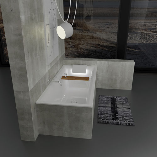 Acryl-Badewanne - STILL SQUARE - RIHO - Massage / weiß