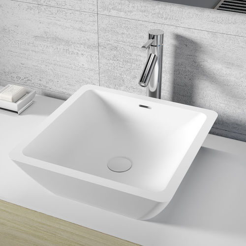 Aufsatzwaschbecken - AVELLA - RIHO - Mineralwerkstoff / quadratisch / modern