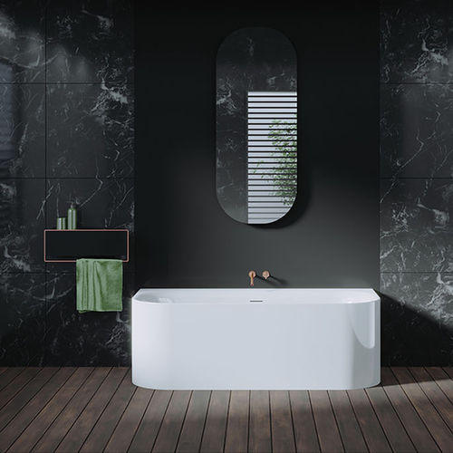 Ovale Badewanne - DEVOTION BACK-2-WALL - RIHO - freistehend / Acryl / modern