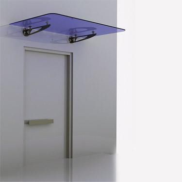 Vordach für Eingang - OCF-22-TR - OZONE OVERSEAS LTD. - Edelstahl / Glas / flach