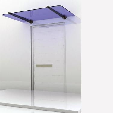 Vordach für Eingang - OCF-33-SW - OZONE OVERSEAS LTD. - Edelstahl / Glas / flach