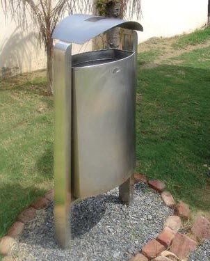 Park-Abfallbehälter -  OZUF-DB-DP - OZONE OVERSEAS LTD. - Einbau / Edelstahl / mit integriertem Aschenbecher