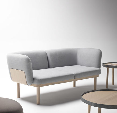 Modernes Sofa - EGON - Alki - Stoff / Leder / grau