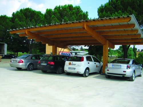 Carport für Gewerbegebrauch - SUNCAR - SUNERG SOLAR - mit Solarpaneel / Holz