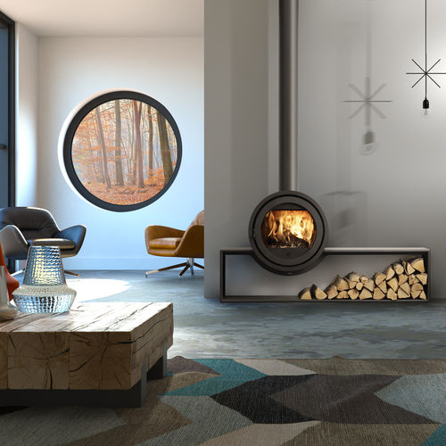 Holz-Kaminofen - Dik Geurts - Odin Front, Plateau - DRU - 0 - 5 kW / 5 kW...10 kW / bodenstehend