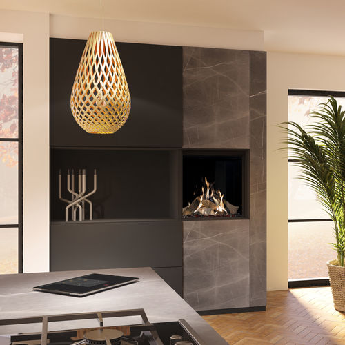 Geschlossene Feuerstelle / Gas - DRU - Maestro 60 Eco Wave - DRU - mit 1 Sichtseite / Stahl / Glas