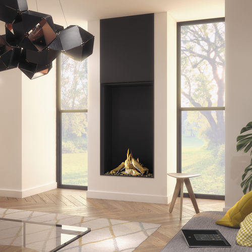 Geschlossene Feuerstelle / Gas - DRU - Maestro 75 Tall Eco Wave - DRU - mit 1 Sichtseite / Stahl / Glas