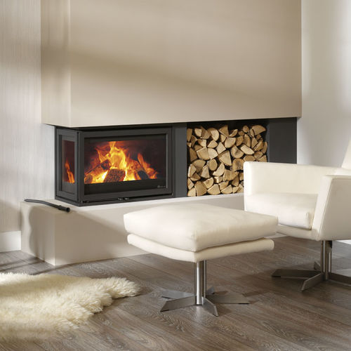 Eckkamineinsatz - Dik Geurts - Instyle Corner 660 High - DRU - Holz / Stahl / modern