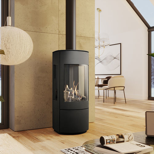 Gaskaminofen - DRU - Convexo Eco Wave - DRU - 0 - 5 kW / bodenstehend / mit 3 Sichtseiten