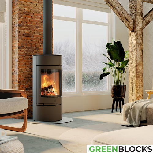 Holz-Kaminofen - Dik Geurts - Orbe - DRU - 9 kW / bodenstehend / modern