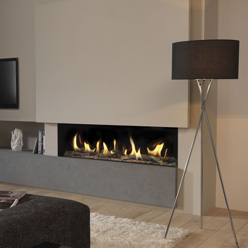 Geschlossene Feuerstelle / Gas - DRU - Metro 150XT Eco Wave - DRU - mit 1 Sichtseite / Stahl / Glas