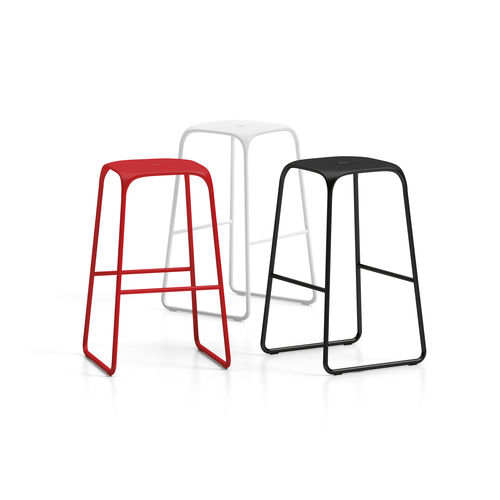 Barhocker / minimalistisches Design - BOBO - Connection - Polypropylen / Gestell aus verchromtem Stahl / mit Kufengestell