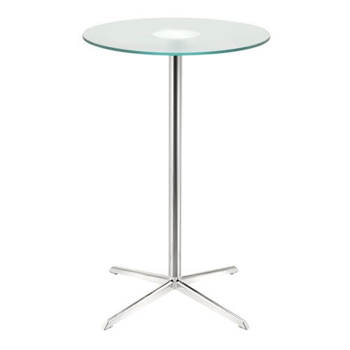 Moderner Stehtisch - GLOSS - Connection - Nussbaum / Milchglas / Aluminium