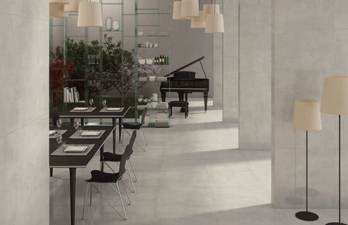 Feinsteinzeugfliesen - STUDIO : GRIGIO 1 - Century - poliert / für den Innenraum / bodenstehend