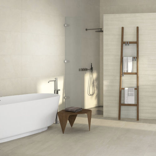 Feinsteinzeugfliesen - BUILD : FORM WHITE LINEAR - Naxos - matt / für den Innenraum / Wand