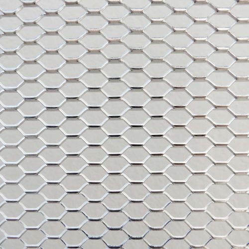 Metall-Geflecht / Architektur - Actis Furio - mit Sechseckmaschen / ausgebreitet / silberfarben