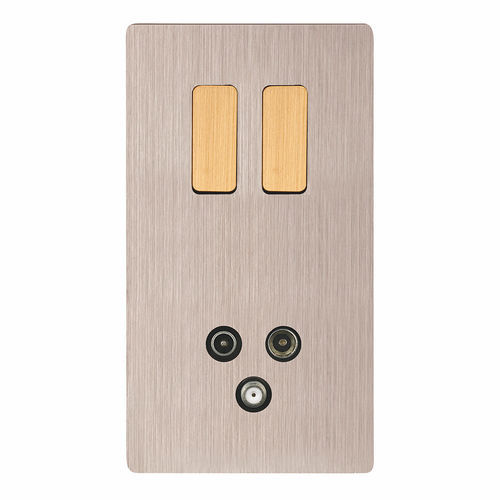 Wippschalter - M - MOD ELEC - Einbau / doppelt / Messing