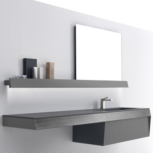 Wandhängender Waschtisch-Unterschrank - KUT - karol - Holz / Design / ohne Tür