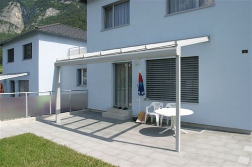 Vordach für Terrasse - HAWAII 40 - SunParadise - Aluminium / Glas / schräg