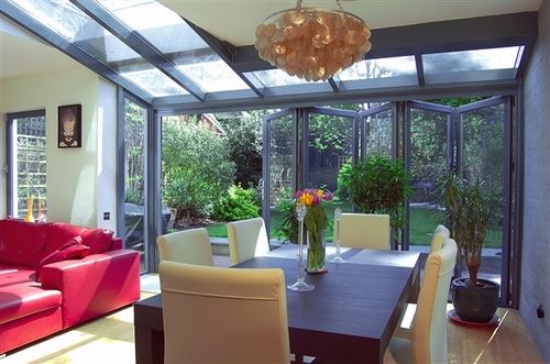 Schiebe-Stapel-Terrassentür - THERMO 60 - SunParadise - faltbar / Aluminium / mit Doppelverglasung