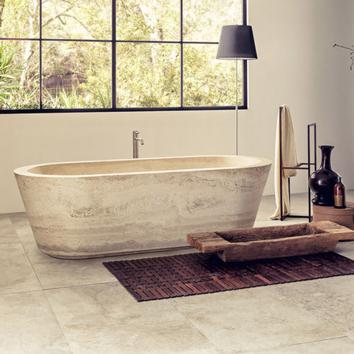 Ovale Badewanne - PARIS - PIETRE DI RAPOLANO PDR SRL - freistehend / für Wohnungen / Travertin