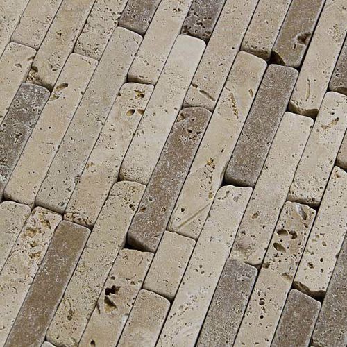 Naturstein-Mosaikfliese - MURETTO - PIETRE DI RAPOLANO PDR SRL - Travertin / gealtert / für Außenbereich
