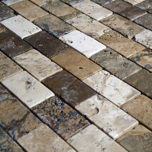 Naturstein-Mosaikfliese - TUSCANY MIX - PIETRE DI RAPOLANO PDR SRL - gebürstet / für Badezimmer / Wand