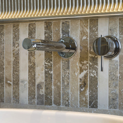 Travertin-Mosaikfliese - PLANKS TUSCANY MIX - PIETRE DI RAPOLANO PDR SRL - texturiert / für Badezimmer / Wand
