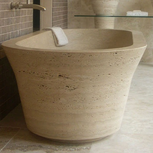 Ovale Badewanne - CONO - PIETRE DI RAPOLANO PDR SRL - freistehend / zur beruflichen Nutzung / für Wohnungen