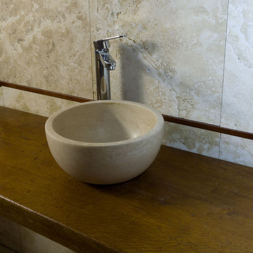 Aufsatzwaschbecken - FIANINO - PIETRE DI RAPOLANO PDR SRL - Travertin / rund / modern