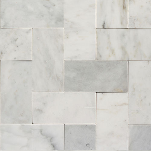 Marmor-Mosaikfliese - Bianco T 7.5x15x1 - PIETRE DI RAPOLANO PDR SRL - poliert / Hochglanz / für den Innenraum