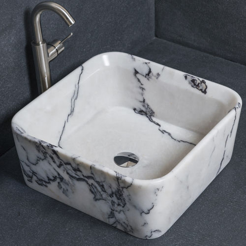 Aufsatzwaschbecken - SQUARE LILAC  - PIETRE DI RAPOLANO PDR SRL - Marmor / Mattfinish / Hochglanz