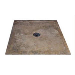 Quadratische Duschwanne - EDGE - PIETRE DI RAPOLANO PDR SRL - zum Einbauen / Travertin