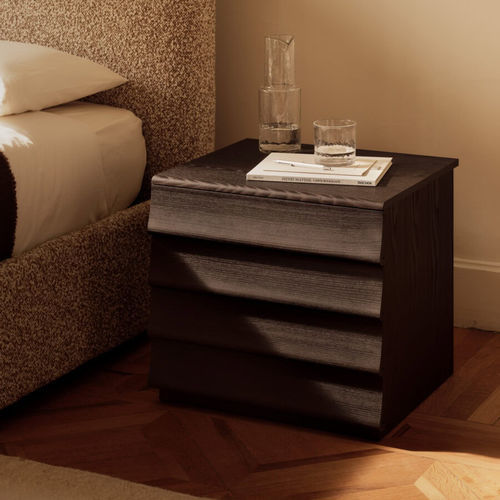 Moderner Nachttisch - RIDEAUX  - Bolzan Srl-Società Benefit - Holz / rechteckig / mit Schublade