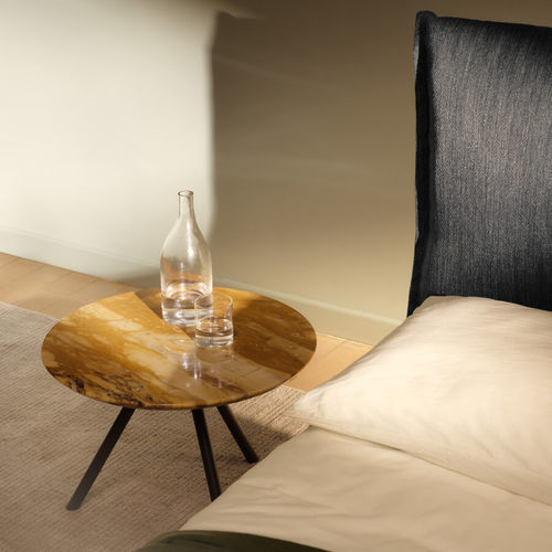 Moderner Couchtisch - JILL  - Bolzan Srl-Società Benefit - lackiertes Holz / Marmor / Gestell aus Metall