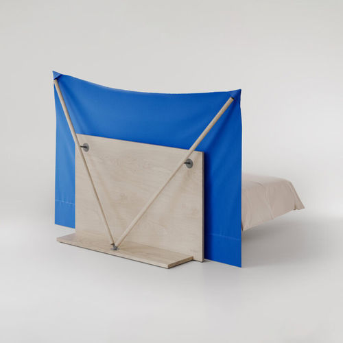 Kopfteil für Doppelbetten - BACKDROP  - Bolzan Srl-Società Benefit - originelles Design / Holz / Stoff