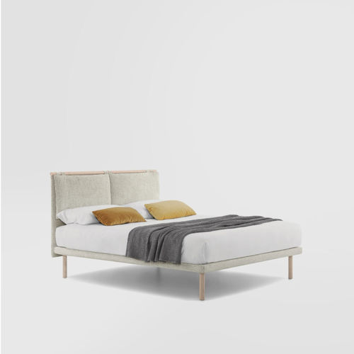 Doppelbett - CAMEO WOOD  - Bolzan Srl-Società Benefit - modern / gepolstertes Kopfteil / Polster