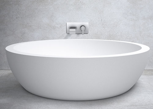 Runde Badewanne - LUNAR - apaiser - freistehend / Verbundwerkstoff / weiß
