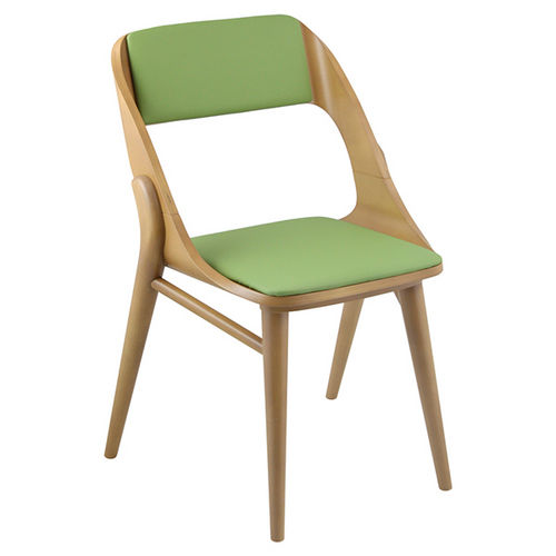 Moderner Besucherstuhl - ALITIA 2 - CMcadeiras - für den Innenraum / Stoff / Gestell aus Holz