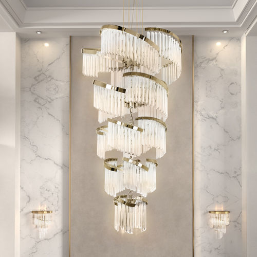 Moderner Kronleuchter - TWIST - Ccastro Lighting - Glas / Messing / für Gewerbegebrauch
