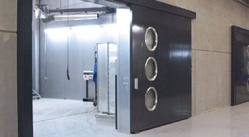 Schiebe-Industrietor - ORPHEUS 1-FLG - Jansen Tore GmbH & Co. KG - Stahl / automatisch / für öffentliche Einrichtungen