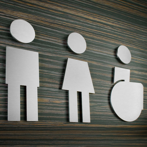 Tür-Piktogramm / Edelstahl - PICTO - keilbach design and products - für sanitäre Anlagen