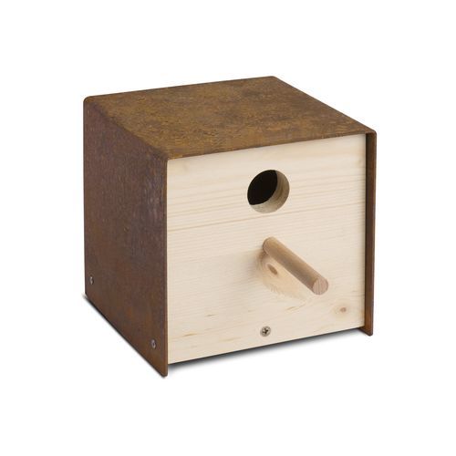 Edelstahl-Vogelhäuschen - twitter.iron - keilbach design and products - Holz / bodenstehend / hängend