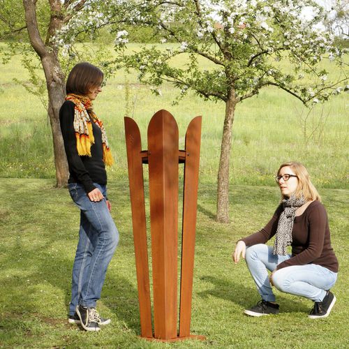 Garten-Feuerstelle / Holz - fuji-flame - keilbach design and products - Stahl / rechteckig / Rostoptik