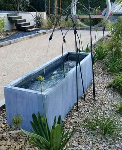 Garten-Springbrunnen - TULIPE D'EAU - Tonton Zingueur - Zink / Titanzink / modern