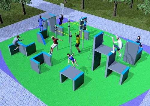 Trimm-Dich-Pfad / für Fitnessanwendungen - BERLIN  - Industrias Agapito - Plattform / Laufbrücke / für Hochsprung